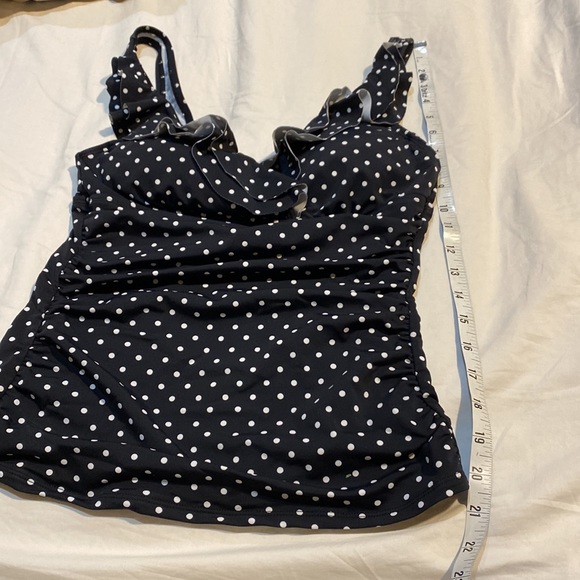 Black and white polka dot Lauren tankini swim top 8, NWT - Picture 3 of 7